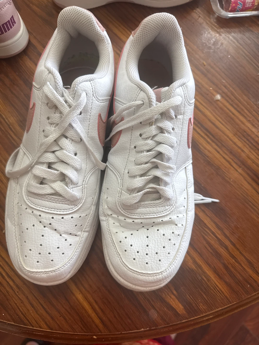 Nike Court Vision Low Shoes - White/Pink - US Size 9