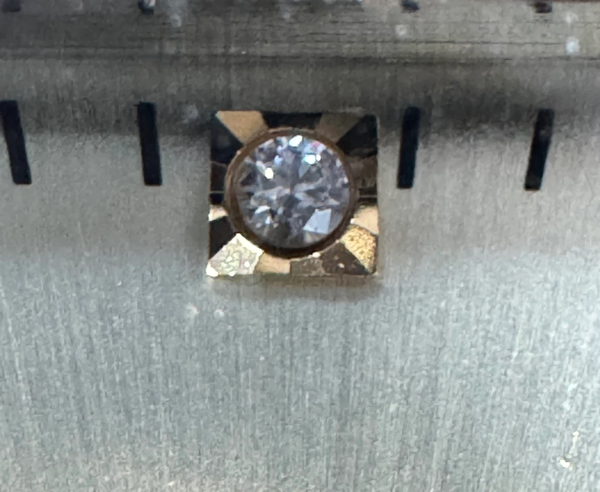 Aurelio Genuine Diamond Rectangle Gold Link Watch - photo 3
