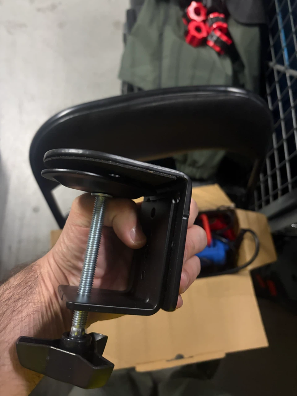 Black Heavy-Duty C-Clamp Desk Mount monitor