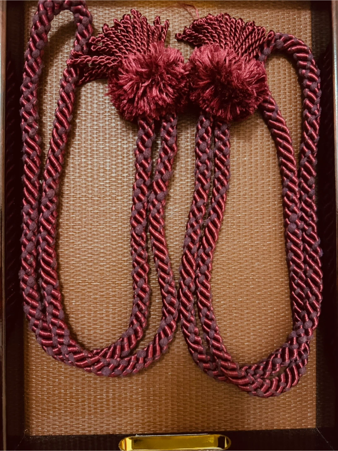 Burgundy Cord Curtain Tiebacks - 1 Pair