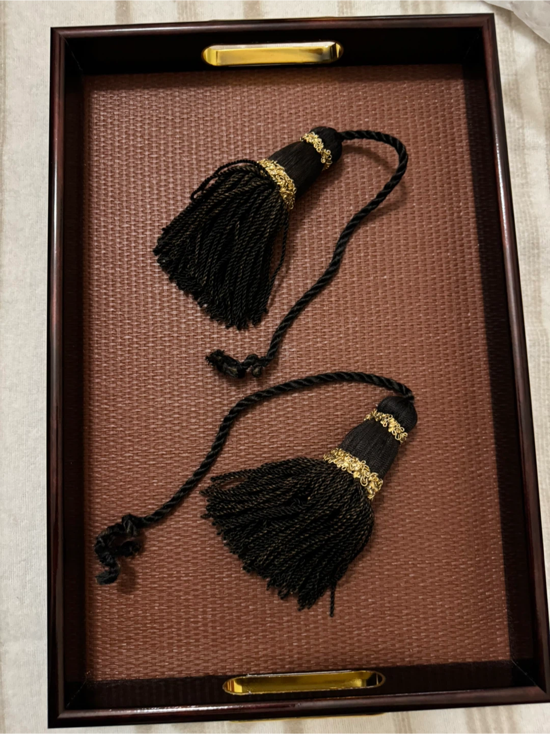 Black & Gold Curtain Tassel Tiebacks - 1 Pair