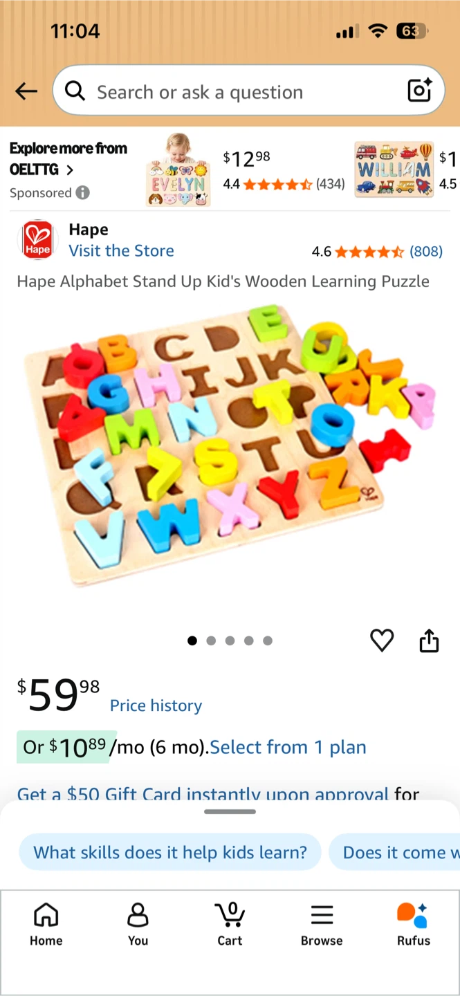 Hape Alphabet Wooden Learning Puzzle - photo 5