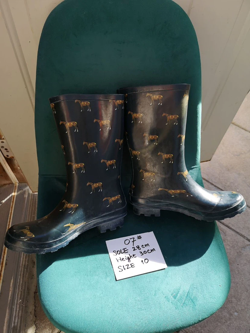 Outbound Horse Print Rubber Boots Size 10 - photo 3