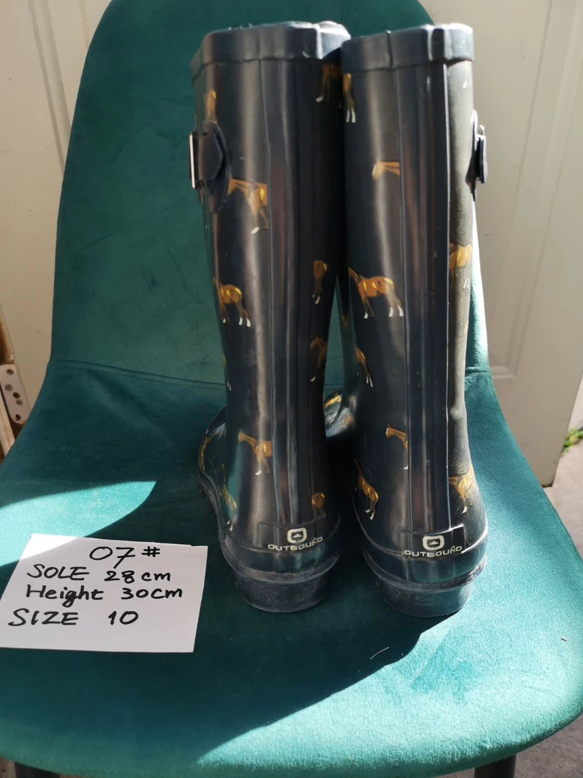 Outbound Horse Print Rubber Boots Size 10 - photo 4