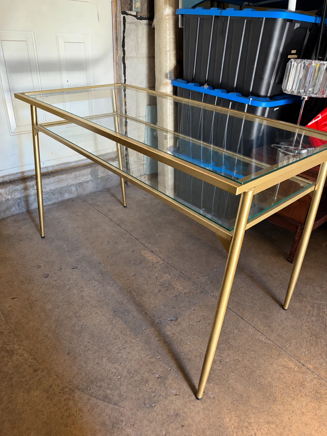 Gold and Glass Console Table