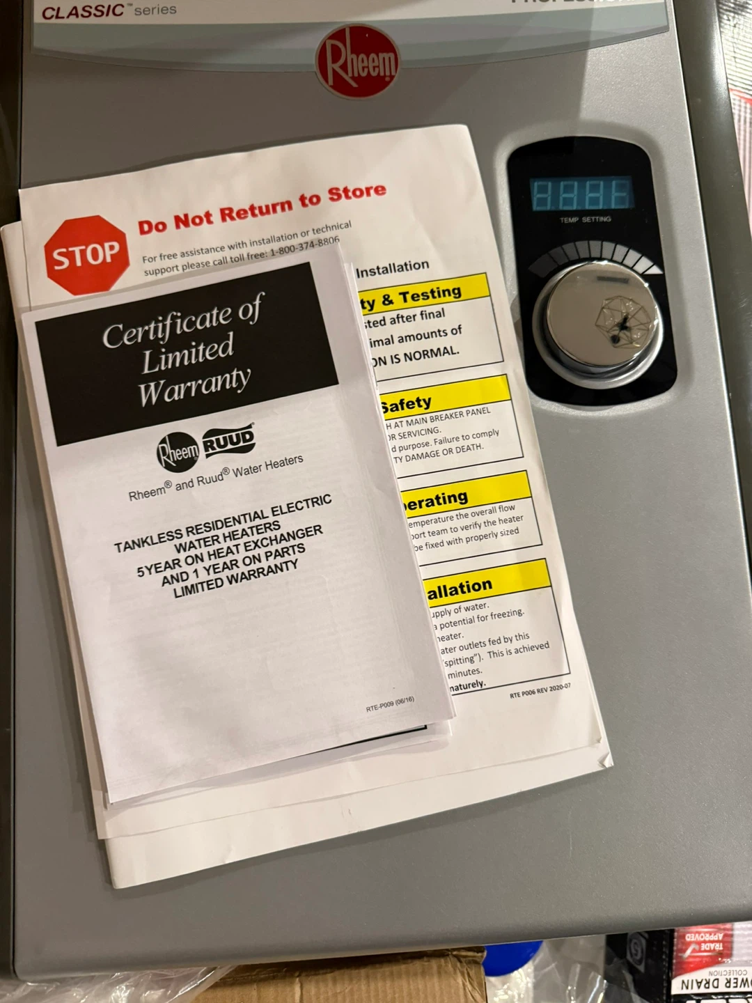 Rheem Classic Series Professional Tankless Electric Water Heater