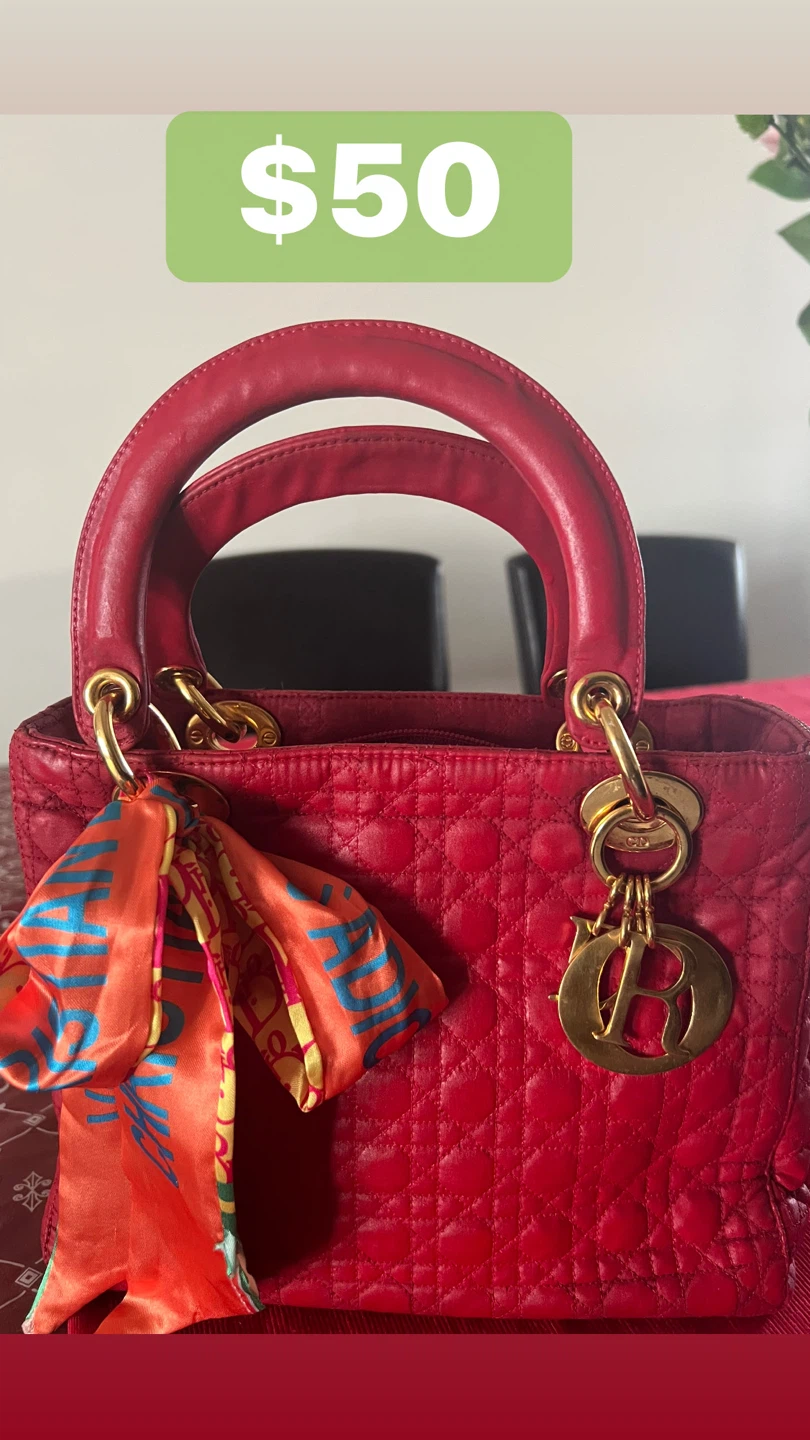 Dior Lady Dior Red Bag