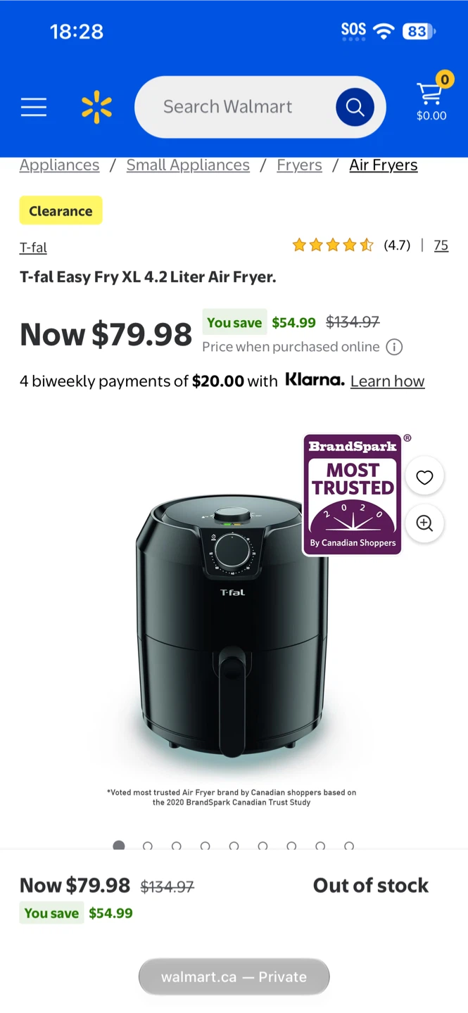 Like New T-fal Easy Fry XL 4.2L Air Fryer