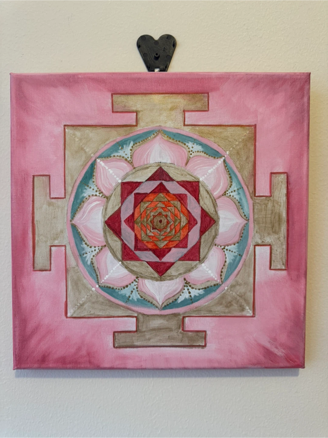 Original Hand-Painted Venus Yantra Mandala – 12×12” - photo 2