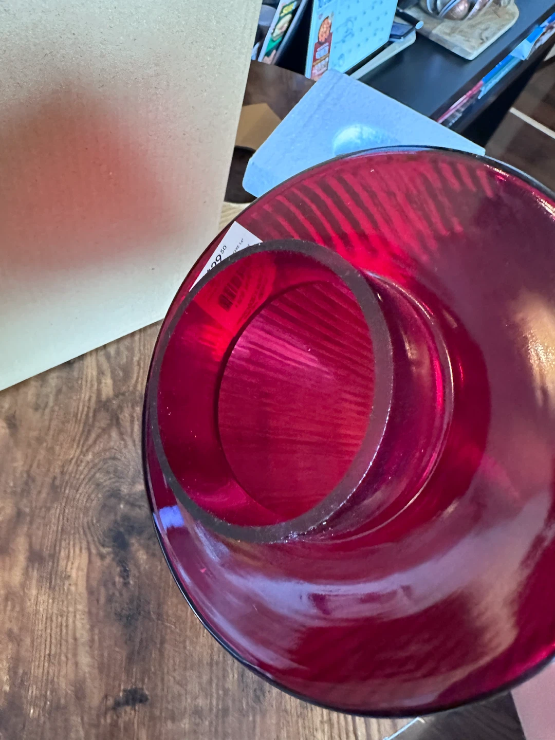 Red Glass Ribbed Decor Tree 14 Inch - photo 4