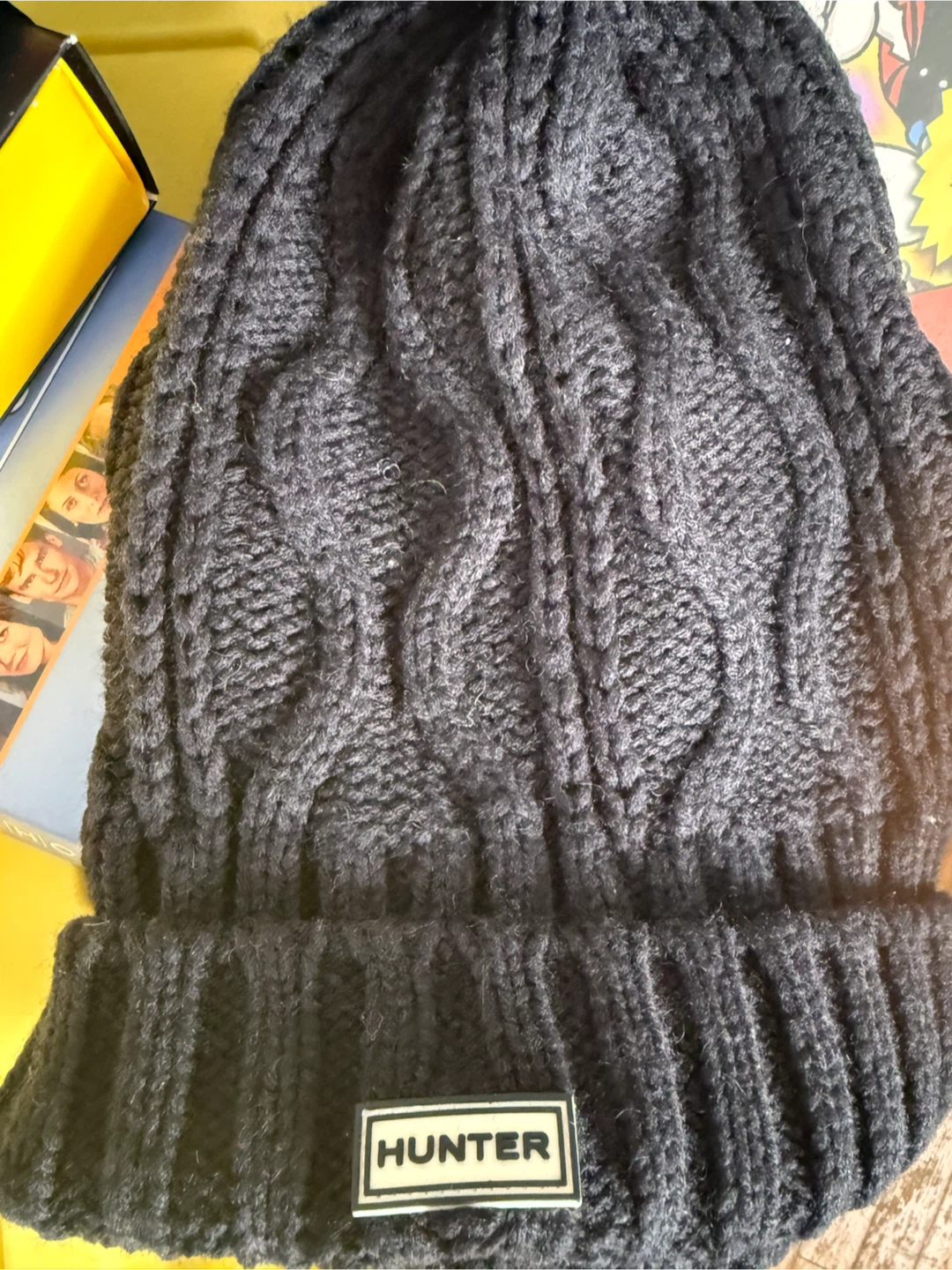 Hunter Black Cable Knit Pom Pom Toque - photo 2