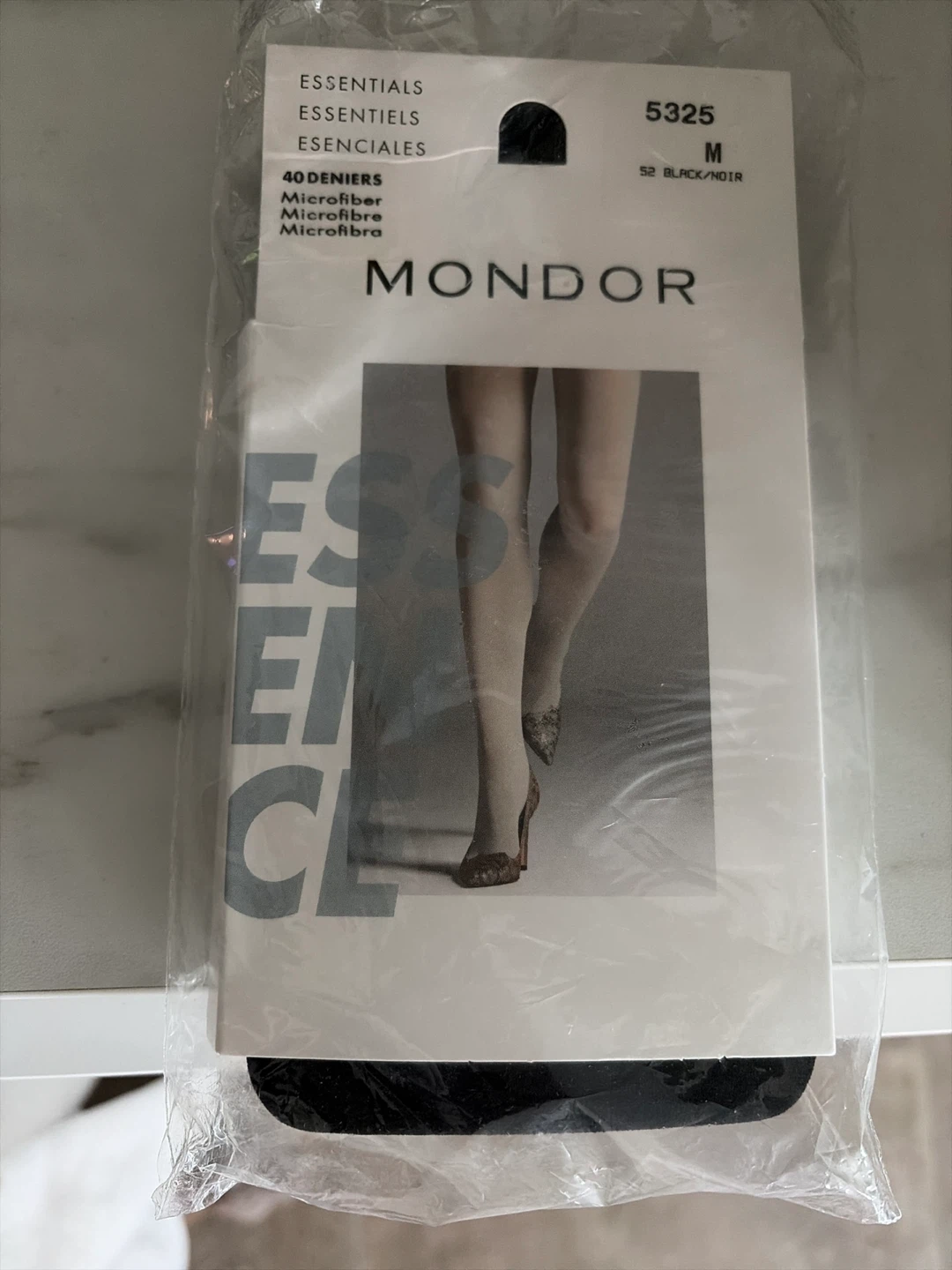 Mondor 40 Denier Essentials Tights - Black, Size Medium