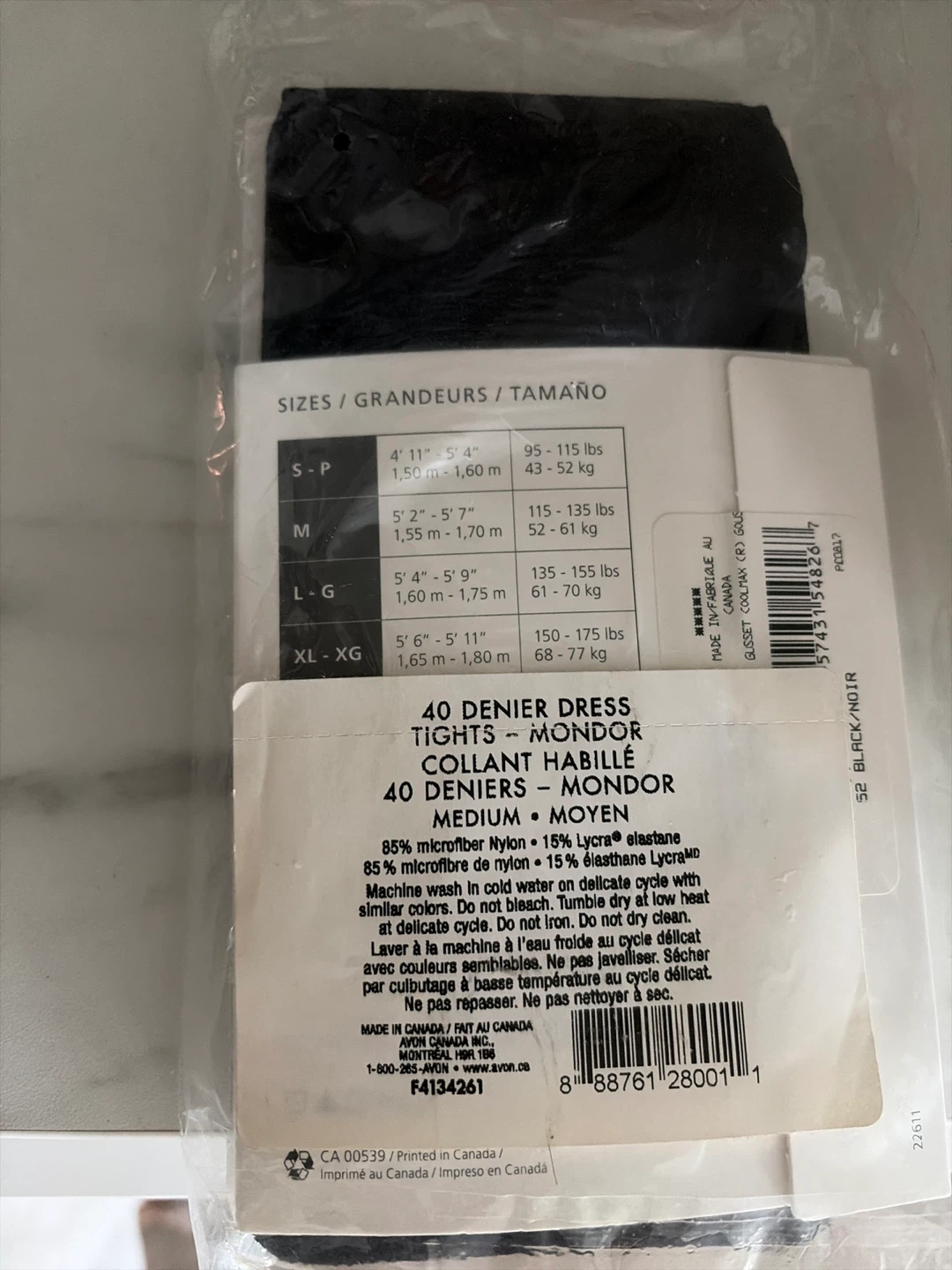 Mondor 40 Denier Essentials Tights - Black, Size Medium - photo 2