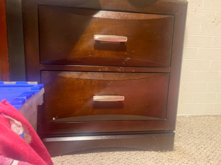 Dark Brown Wooden Nightstand