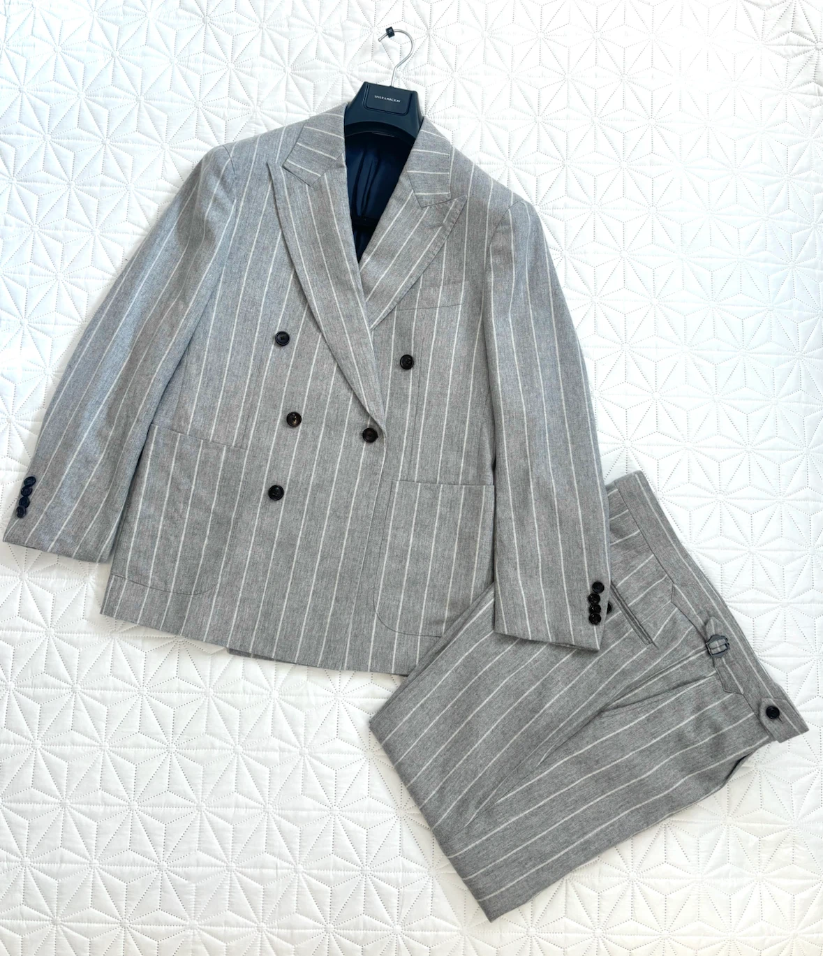 Spier and Mackay Double Breasted Wool Suit Size 38s Mens Suit
