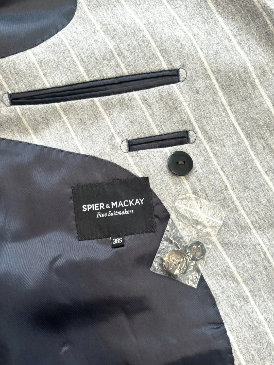 Spier and Mackay Double Breasted Wool Suit Size 38s Mens Suit - photo 4