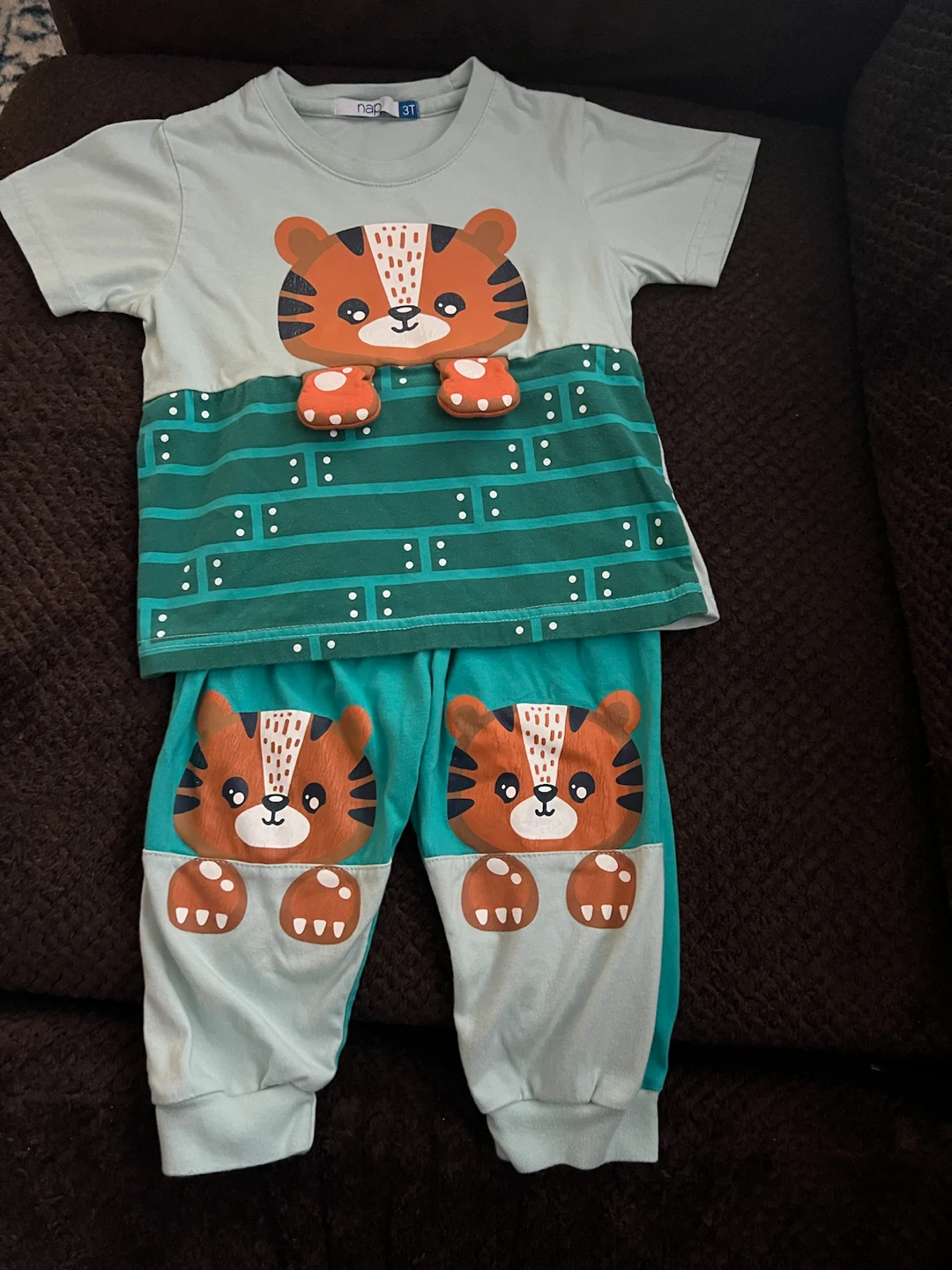 Nap Tiger Print Pajama Set 3T