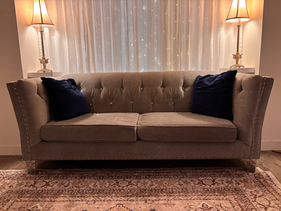Tufted Grey Loveseat and Sofa Set - photo 4