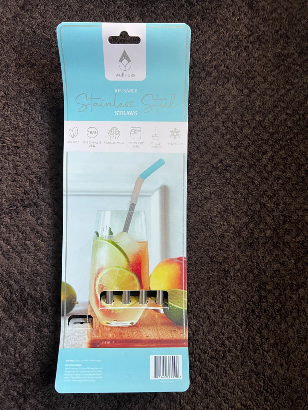 Wellness 4pk Reusable Stainless Steel Straws - photo 2
