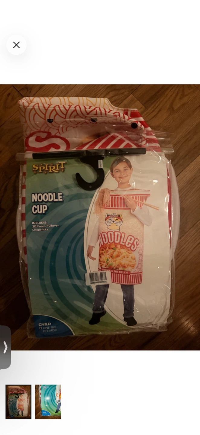 Spirit Halloween Noodle Cup Child Costume