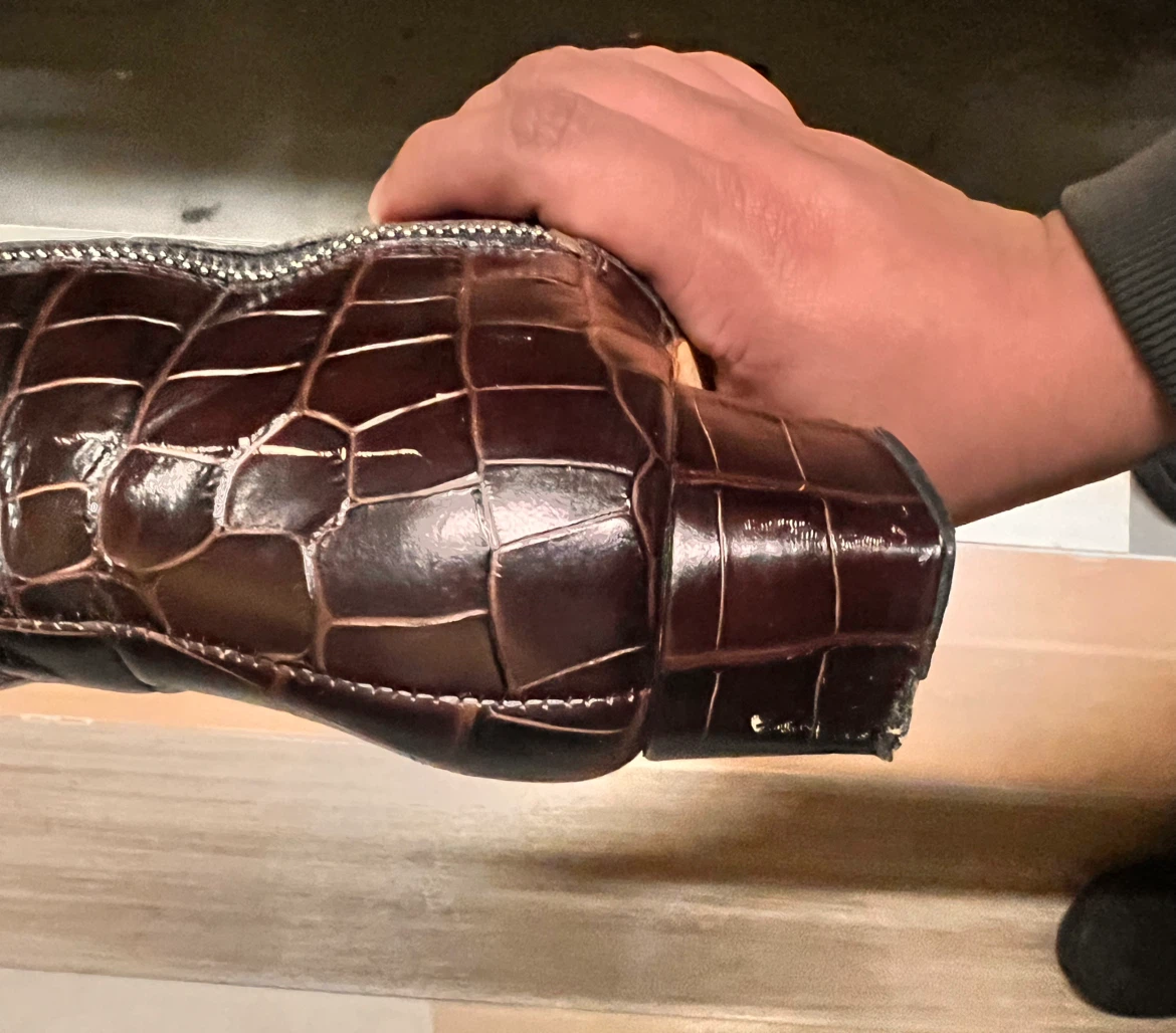 Doen Brown Crocodile Embossed Boots - photo 5