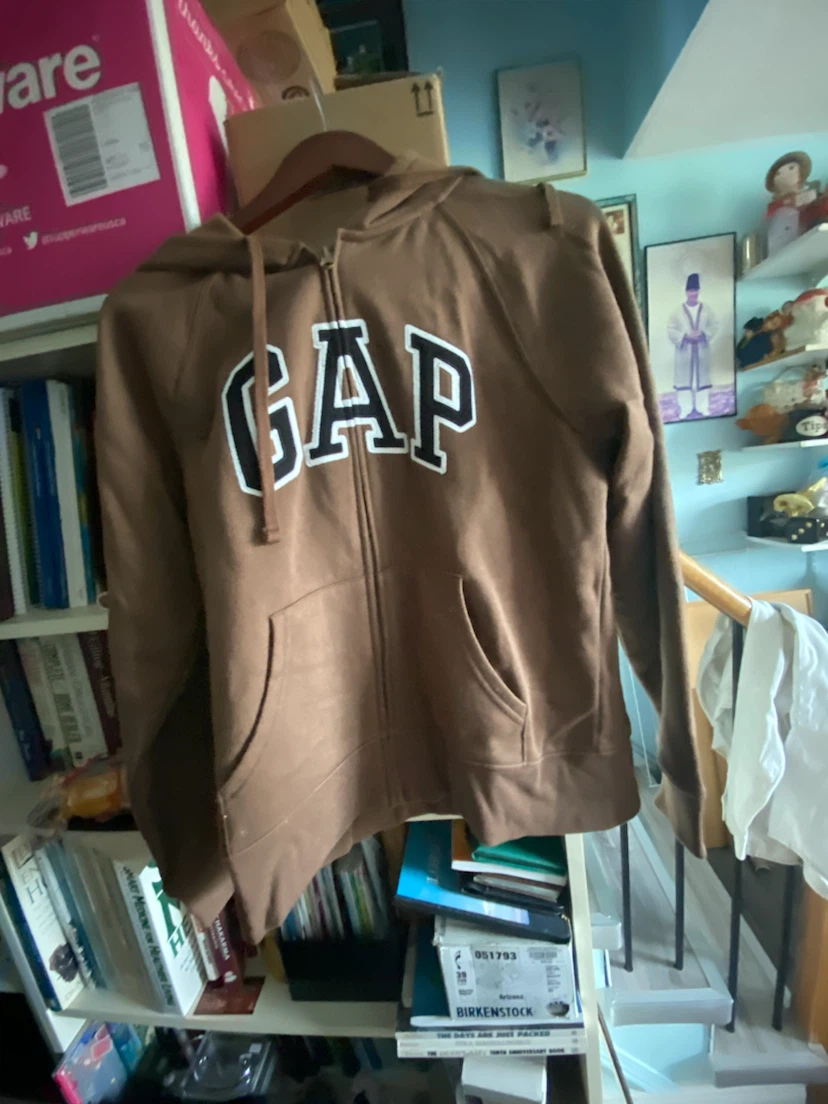 Brown Gap Zip-Up Hoodie