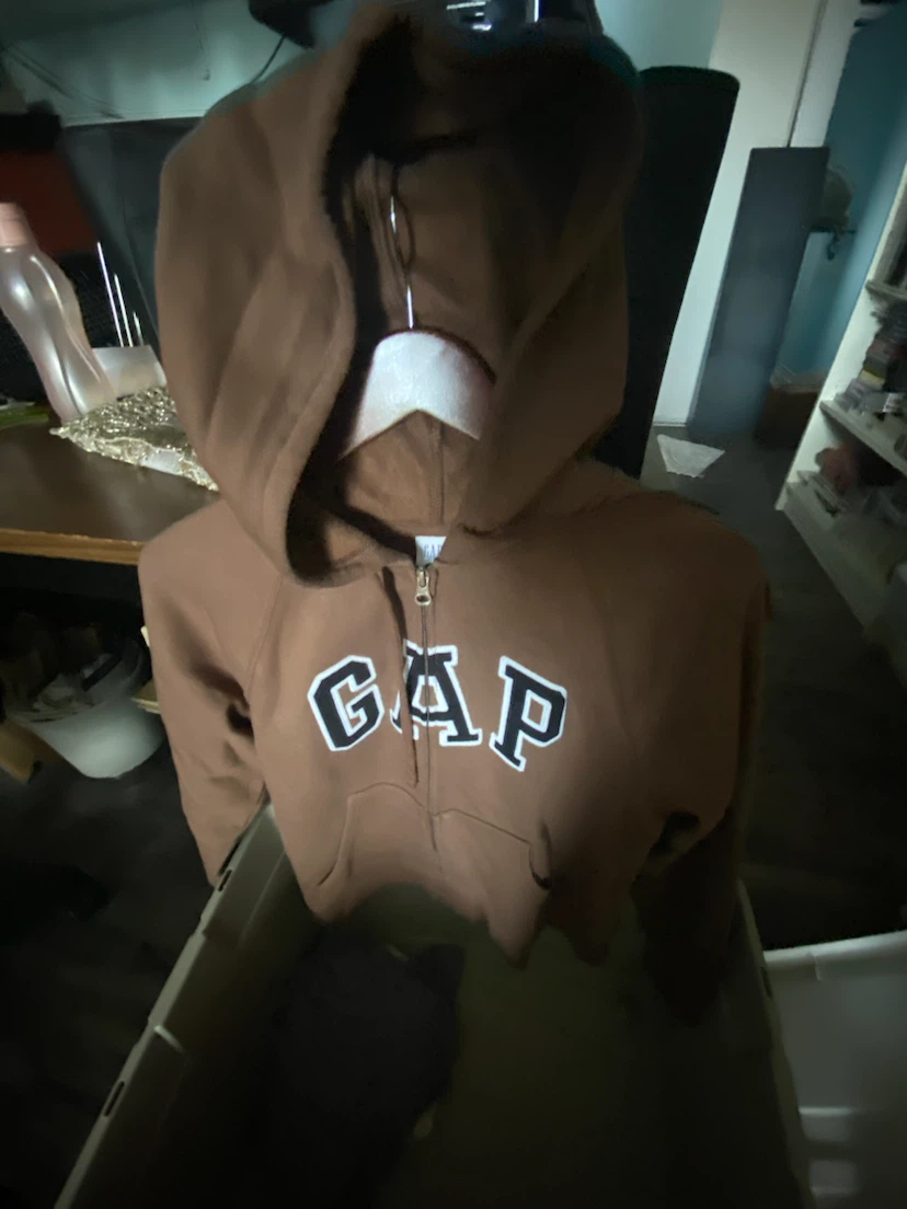 Brown Gap Zip-Up Hoodie - photo 3