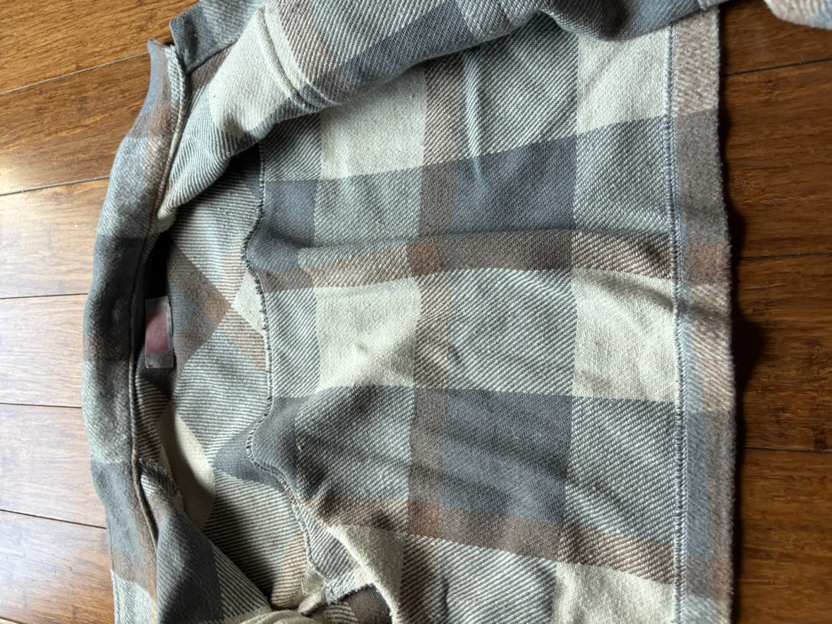 Cropped Plaid Flannel Shirt Jacket - photo 3