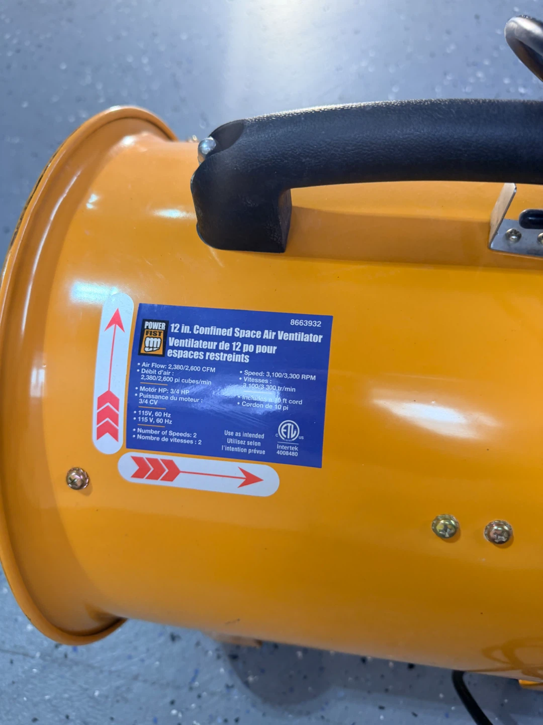 Power Fist 12-inch Confined Space Air Ventilator