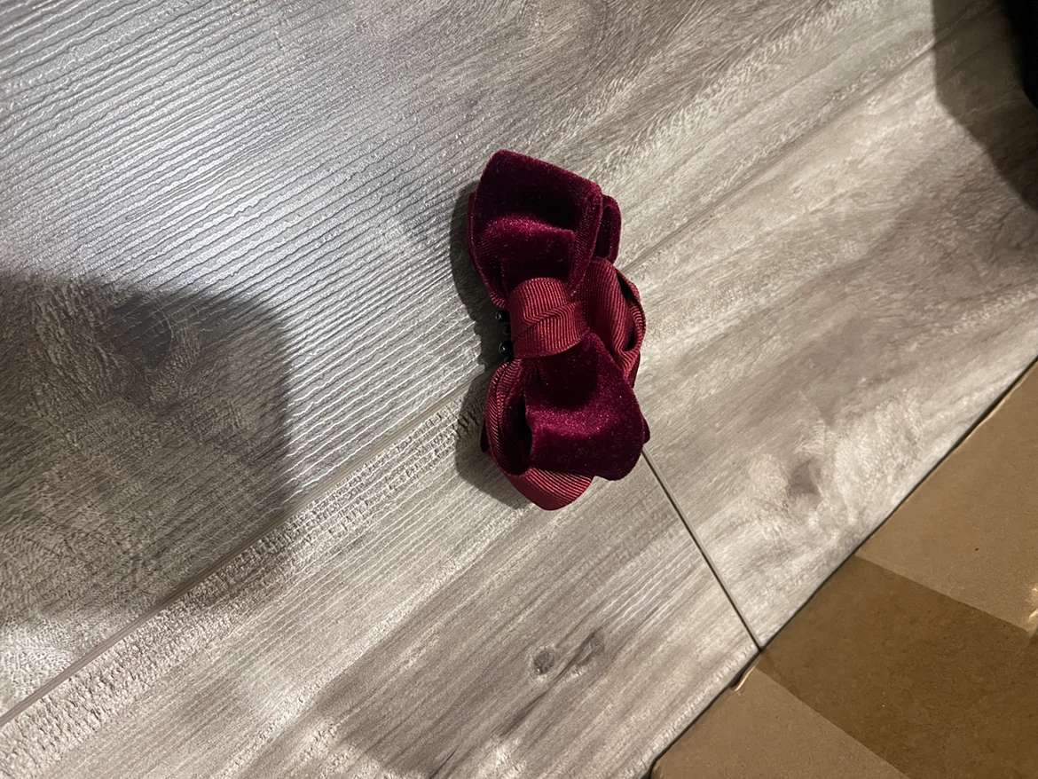 Set of Four Gold-Tone Rings and Maroon Red Hair Claw Clip