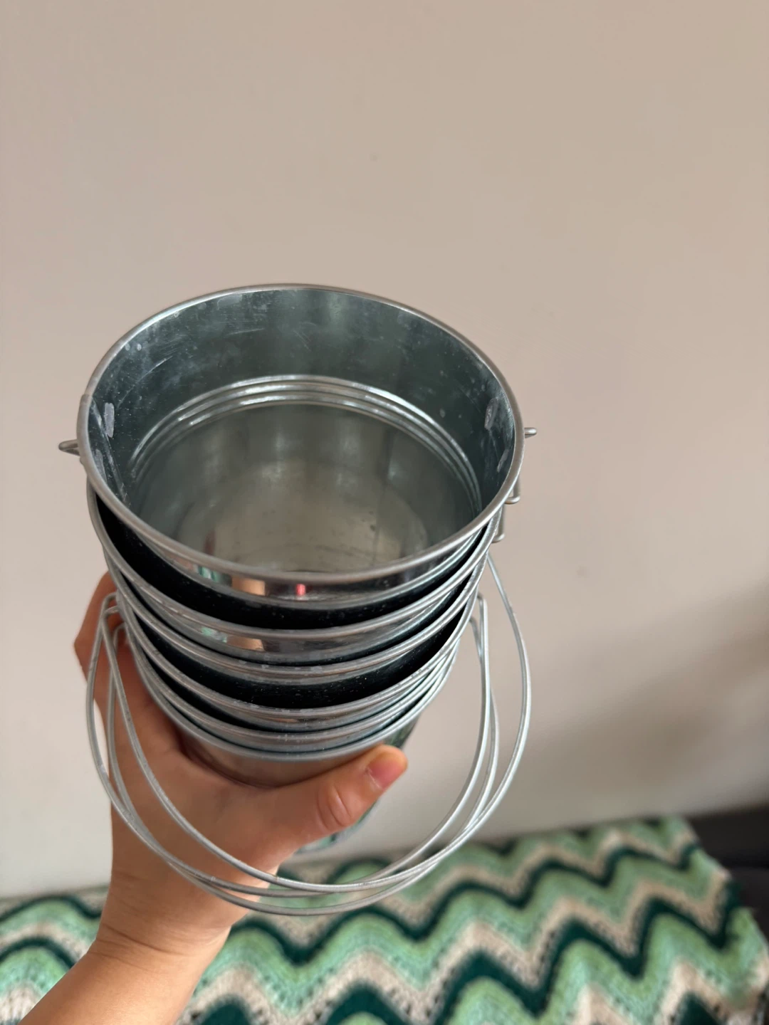 Set of 5 Small Metal Buckets - photo 2