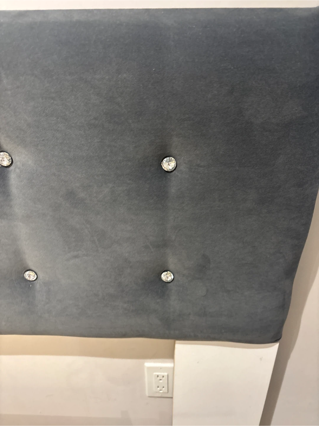 Grey Velvet Upholstered Headboard - photo 2