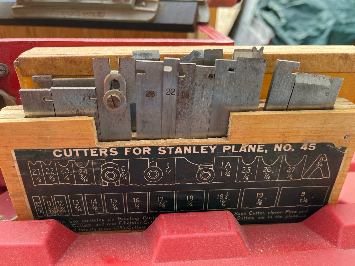 Stanley No. 45 Combination Plane with Cutters - photo 5