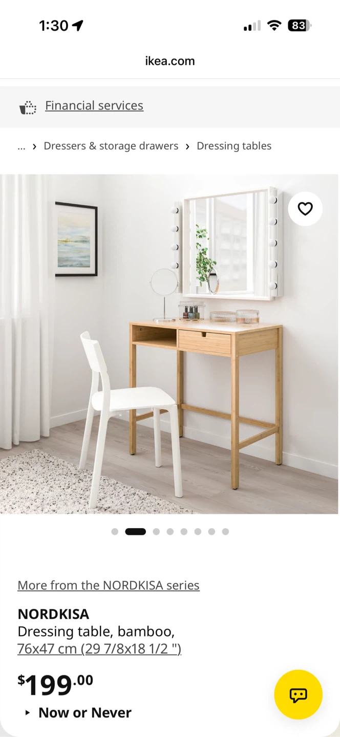 IKEA NORDKISA Bamboo Dressing Table - photo 4
