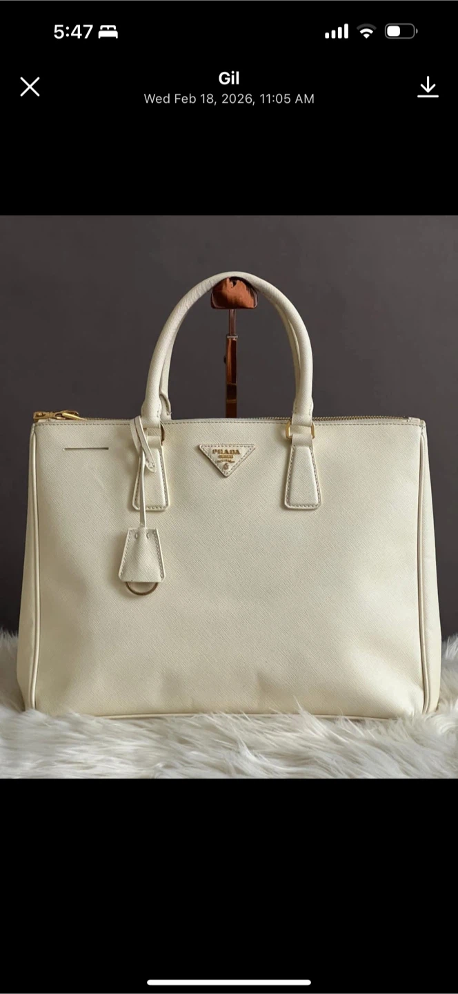 Prada Saffiano Lux Tote Bag Cera large