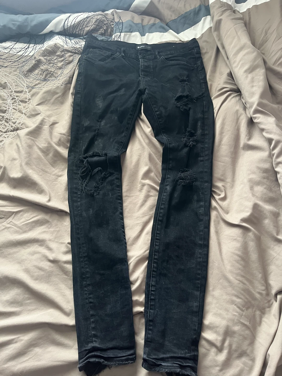 Purple Brand Distressed Black Jeans