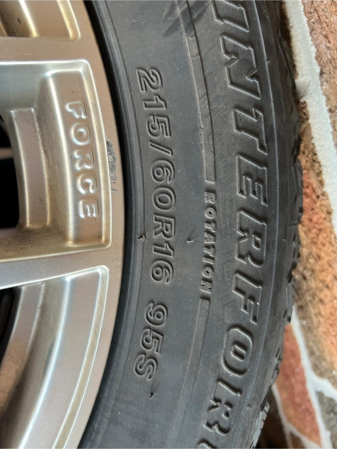215/60R16 Firestone Winter Tires with RSSW Aluminum Alloy Rims - photo 5