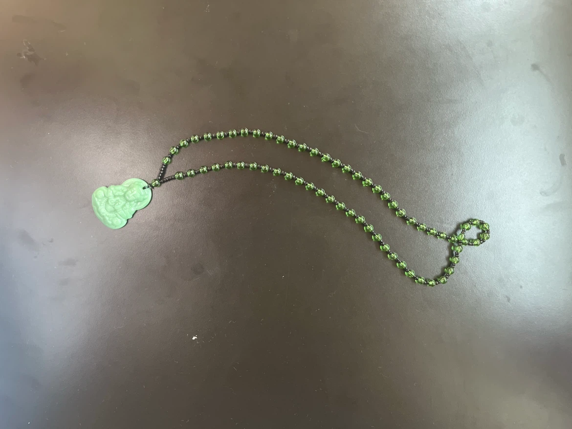 Green Buddha Pendant Necklace