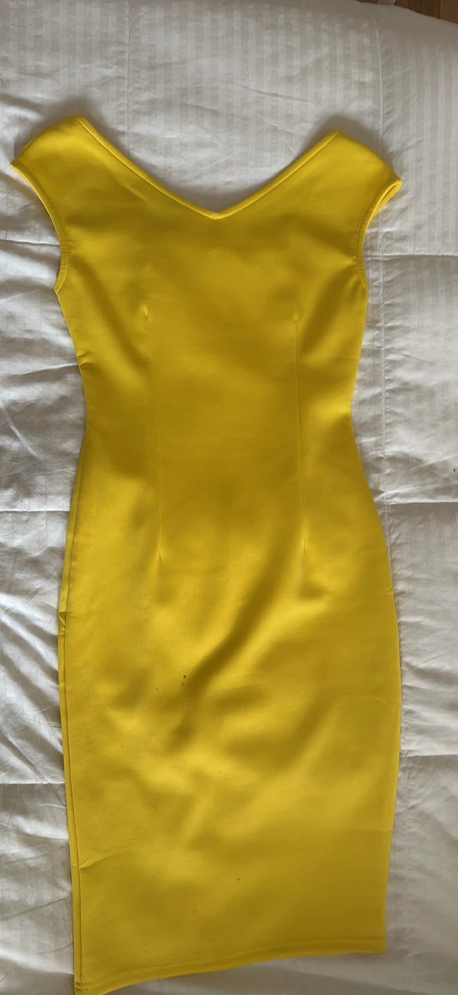 Bright Yellow Sleeveless Sheath Dress