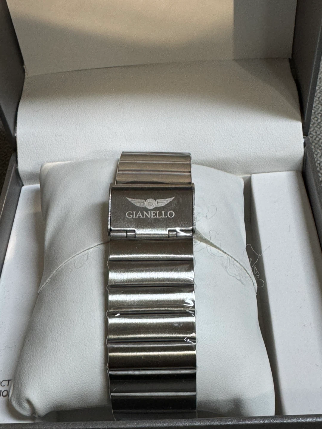 Aurelio Genuine Diamond Rectangle stainless steel Link Watch - photo 2