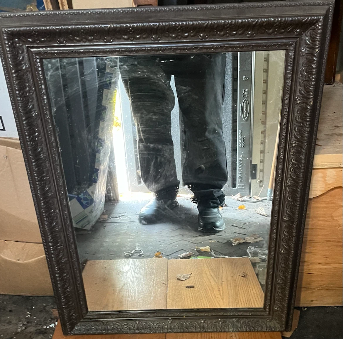 Ornate Brown Framed Wall Mirror