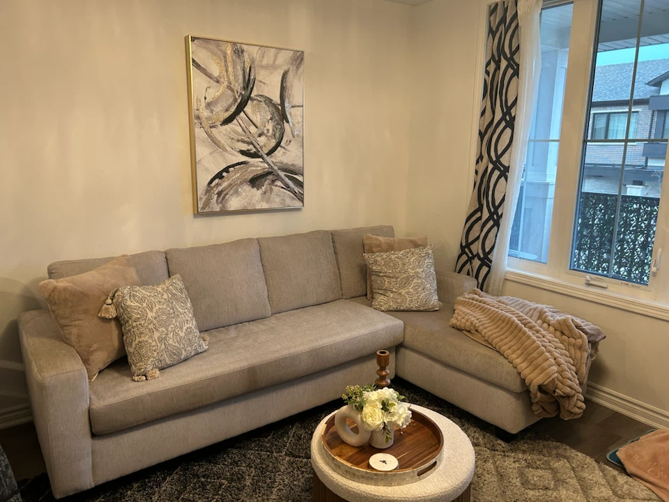 Light Grey Sectional Sofa with Chaise - photo 2