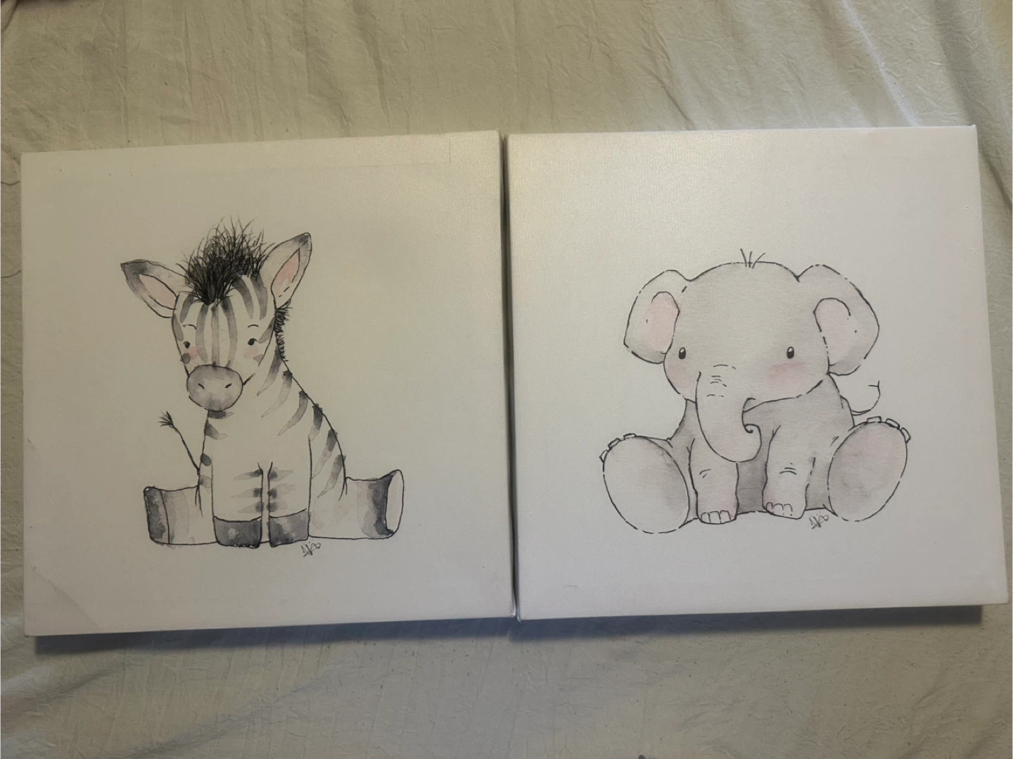 Set of Two Animal Canvas Art Prints