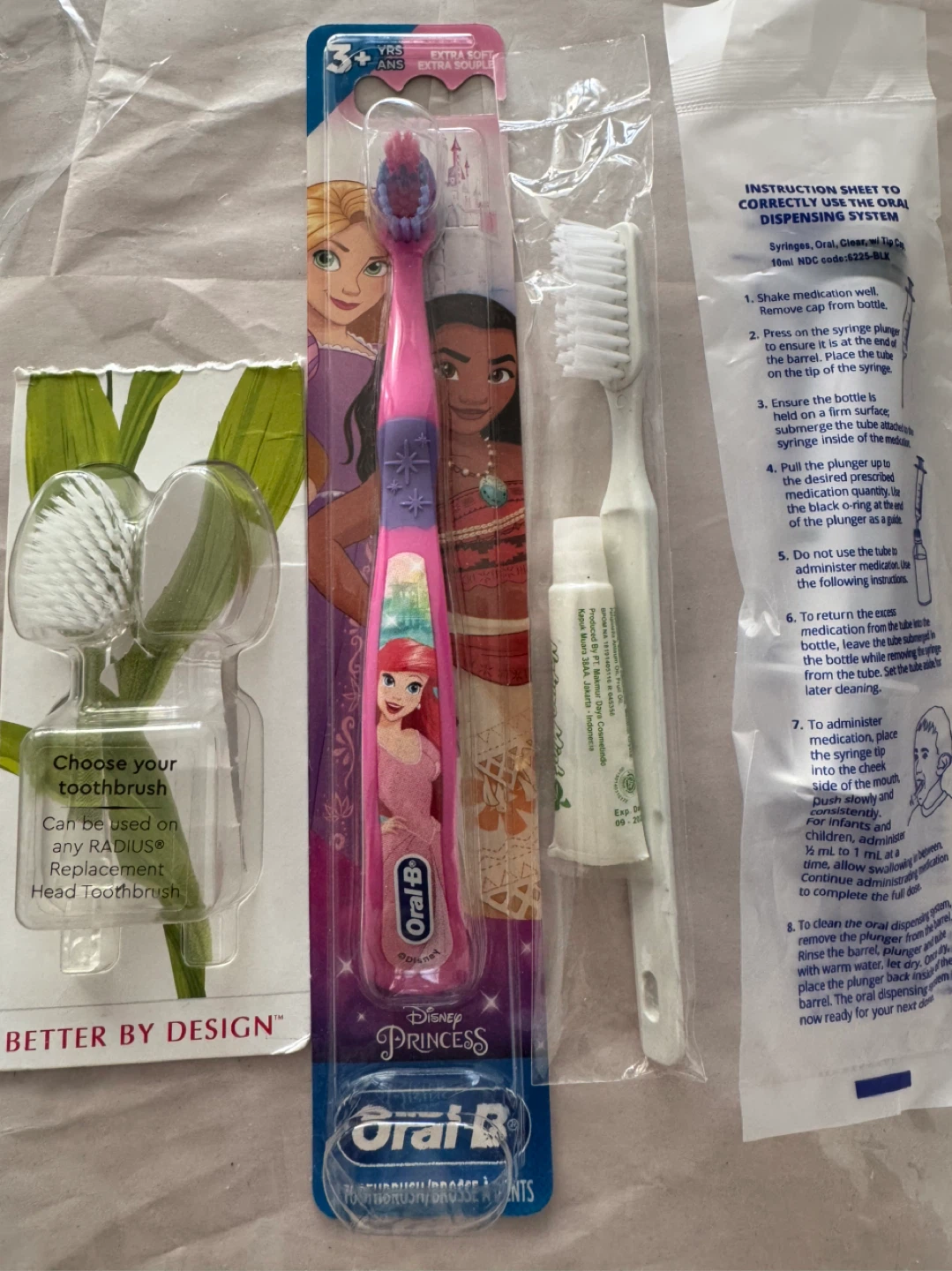 Assorted dental and oral care supplies