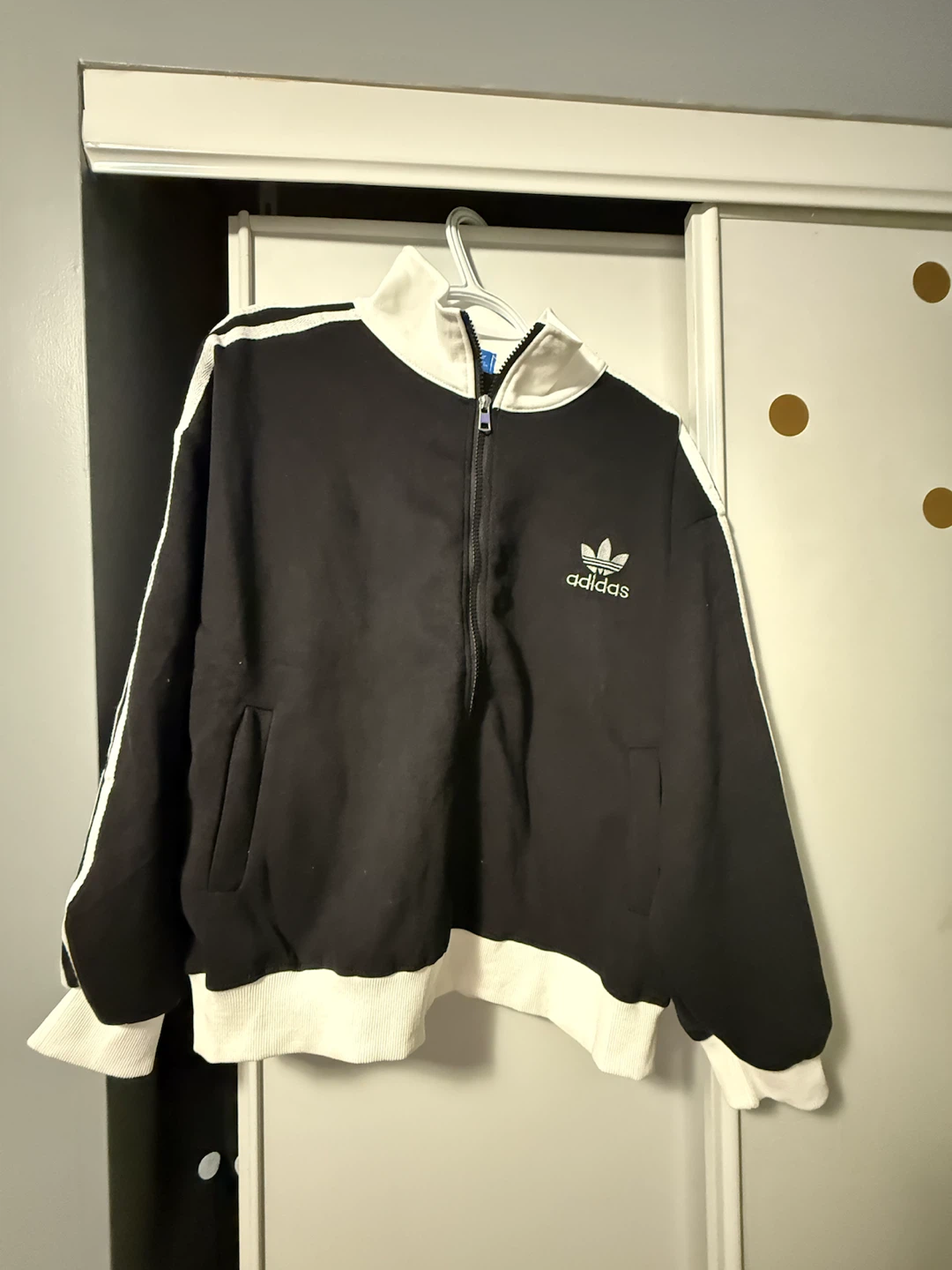 Adidas Black and White Track Jacket