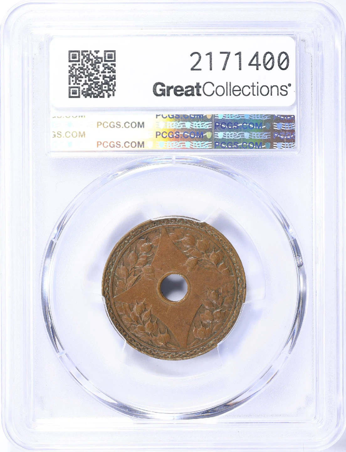1916 China Republic Year 5 1 Fen (Cent) Coin PCGS AU53 - photo 3