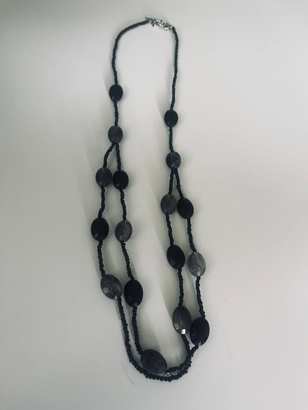 Black Beaded Statement Necklace