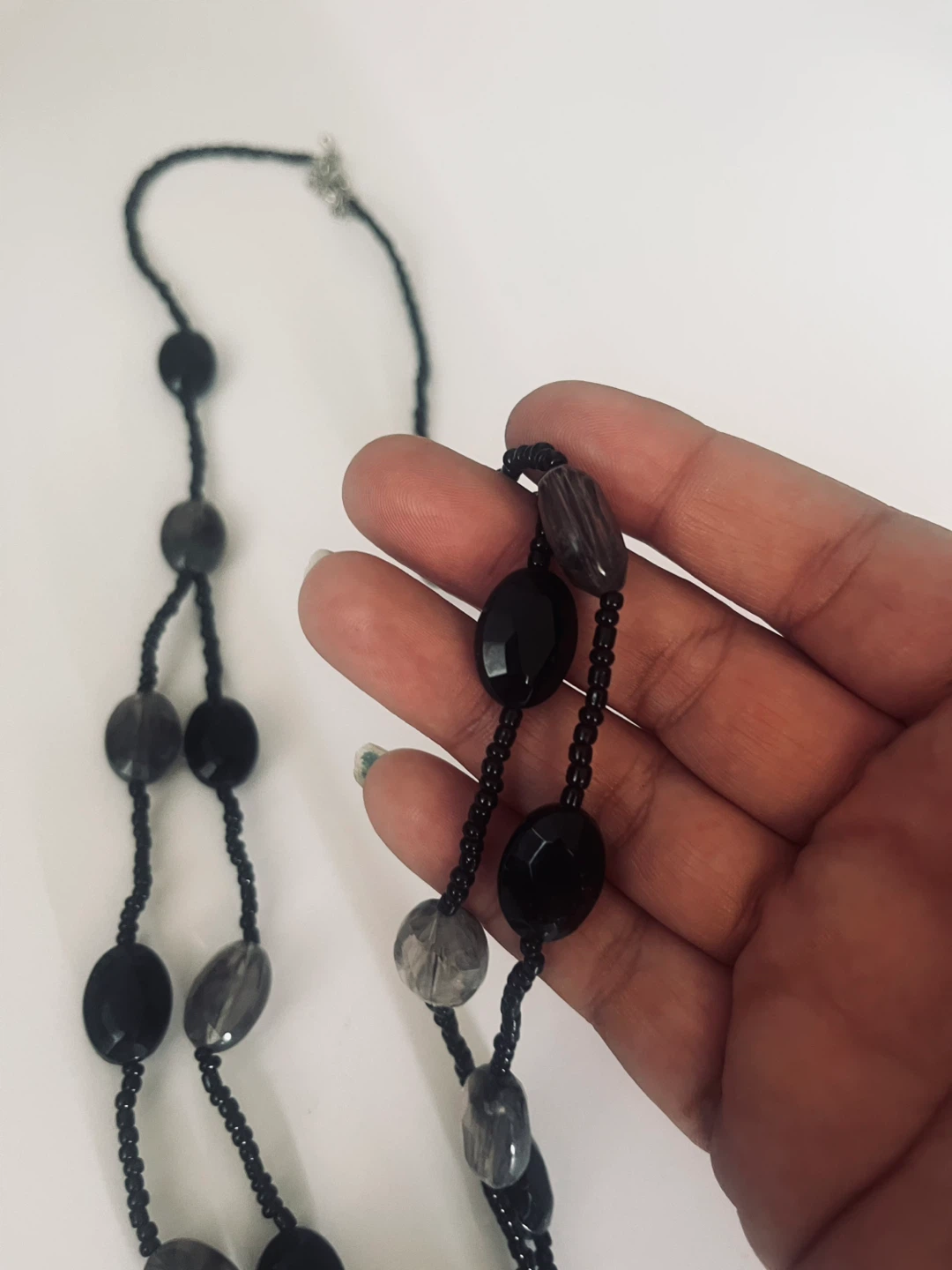 Black Beaded Statement Necklace - photo 2