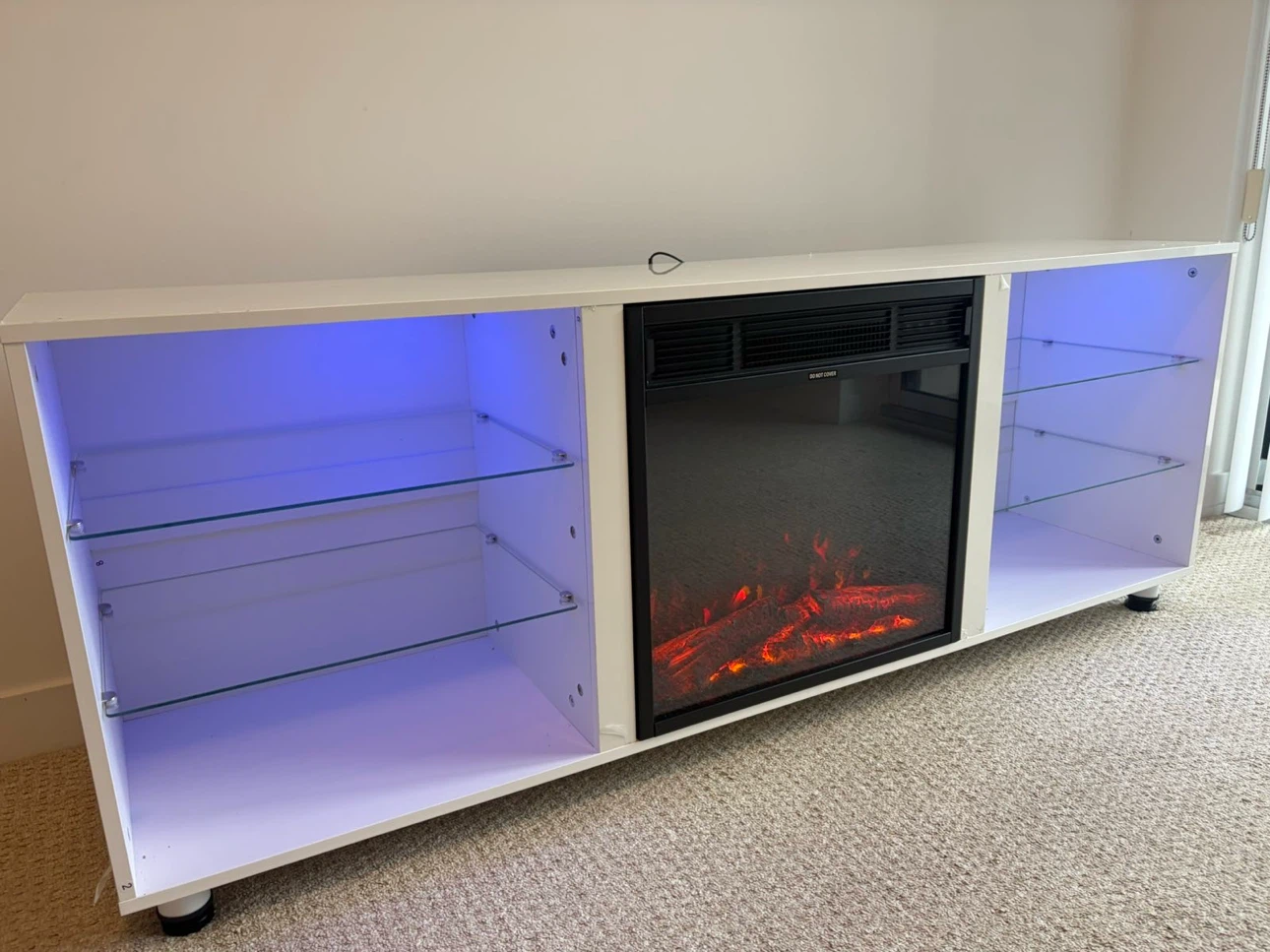 White LED Fireplace Media Console - photo 2