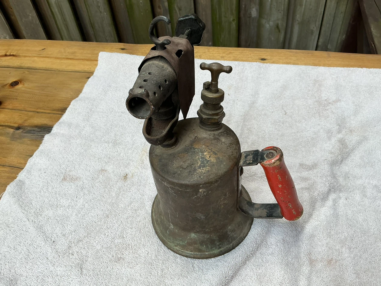 Vintage Brass Blowtorch with Red Handle ! - photo 2